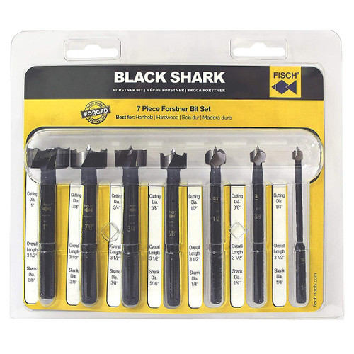 Fisch Black Shark Forstner Bit Set, 7-Piece