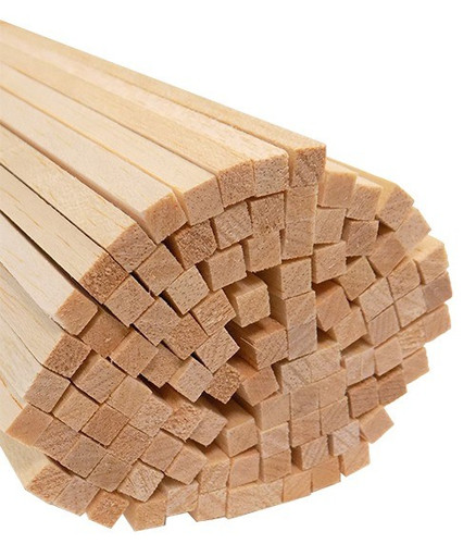 Bud Nosen Balsa Wood Strips, 1/4" x 1/4" x 24", 100/pkg.