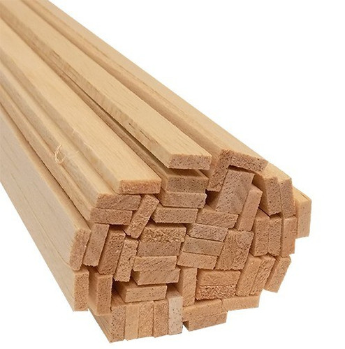 Bud Nosen Balsa Wood Strips, 1/8" x 3/8" x 36", 50/pkg.