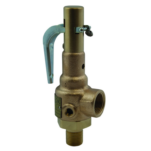Apollo Valves 19KEEK000 1 in. MNPT x 1 in. FNPT Sec VIII Air Bronze Safety Relief Valve w/ Brass Trim, Teflon Seat