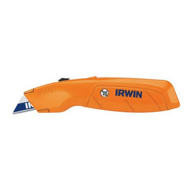 Irwin Hi-Vis Retractable Knife, 6 1/2", Bi Metal Blade, Cast Aluminum, Orange, #IR-2082300 (5/Pkg)