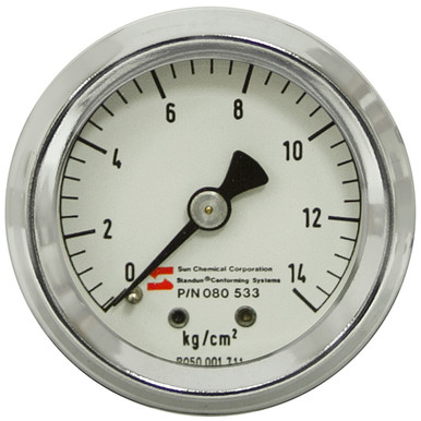 14 kg/cm² Pressure 2" Dia. Dry Back Mount 1/8" NPT Stainless Steel Gauge