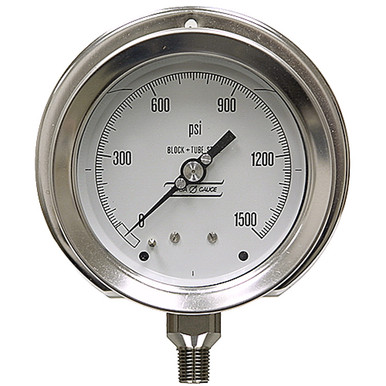 1500 PSI Pressure 4" Dia. Dry Flange Panel Mount 1/4" NPT Steel Gauge Versa V4354GPR4