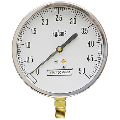 5 kg/cm² Pressure4.5" Dia. Dry Lower Mount 1/4" NPT Steel Gauge Versa V4301YEX4