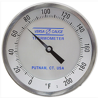 200 Degree F 5" BM 6" Stem Dry Thermometer