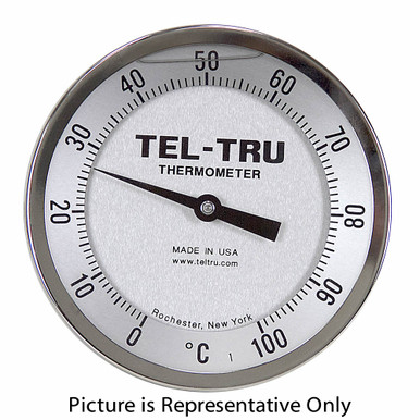 0-100° C 5" Face 15" Stem Thermometer Teltru AA575R Series 42131576