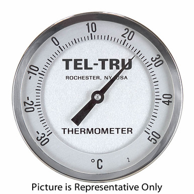 `- 30 - 50 Degree C 5" Face 12" Stem Teltru GT500R Series 38171293 Thermometer