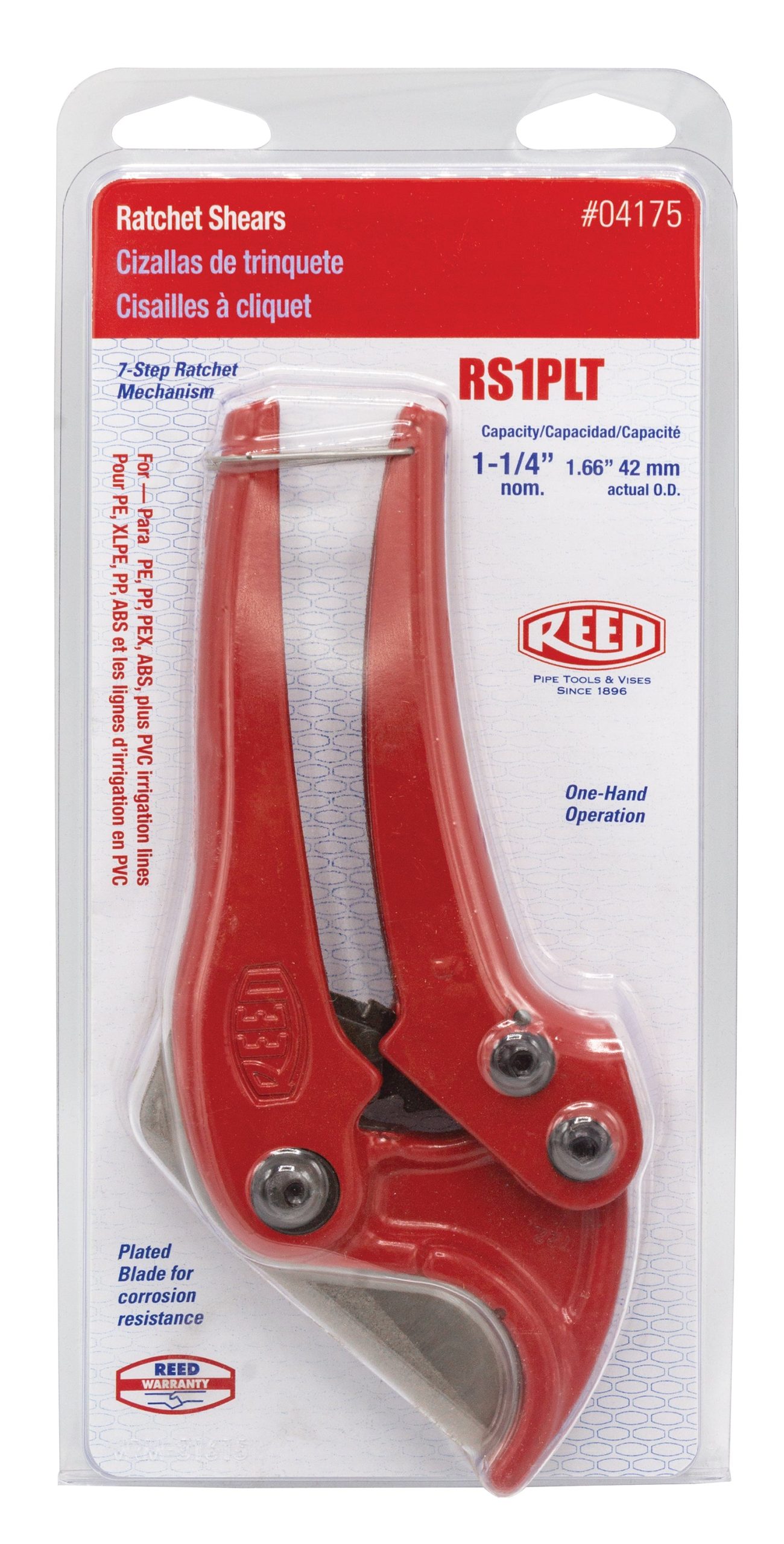 REED RS1PLT 1-1/4-Inch Ratchet Shears