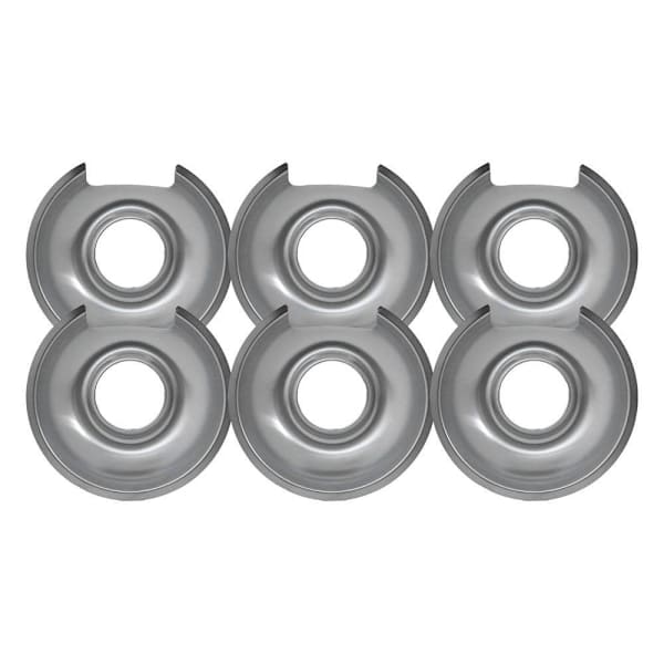 Universal 6" Chrome Drip Pan, Package Of 6