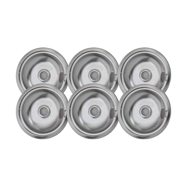 Universal 8" Chrome Drip Bowl, Package Of 6
