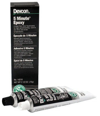 Devcon 5 Minute Epoxy, 2 1/2 oz, Dual Tube, Light Amber, 1/EA