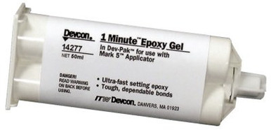 Devcon 1-Minute Gel Epoxy, 50 mL, Dev-Pak, Amber, 1/TUBE