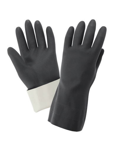 FrogWear Premium Black Flock-Lined 30-Mil Neoprene Unsupported Glove with Honeycomb Pattern Grip Size 9(L) 12 Pair, #230F-9(L)