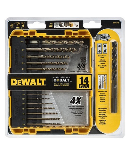 DeWalt 14-Piece Industrial Cobalt Drill Bit Set