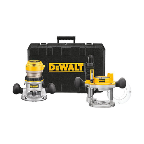 DeWalt 2-1/4 HP EVS Fixed Base Plunge Router Combo Kit with Soft Start