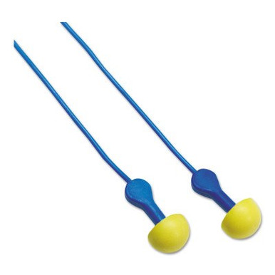 3M E-A-R Express Pod Plugs Earplugs, Blue/Yellow, Corded, 100 PR/BX, #7000127208