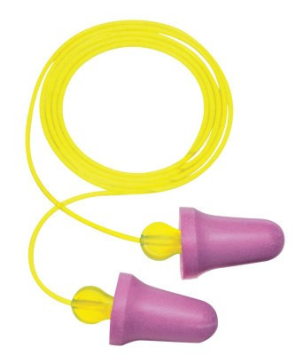 3M No-Touch Foam Plugs, Polyurethane, Purple, Corded, 100 PR/BX, #7000052722