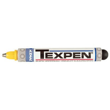 ITW Pro Brands TEXPEN Industrial Paint Marker, Yellow, Medium, Steel Medium Tip, 12/BX, #16063