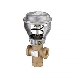 Siemens Building Technology 268-03200 1/2" 3-Way Valve Assembly 4" Pneumatic Actuator Bronze 3-8 PSI 2.5Cv