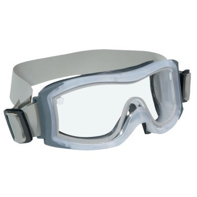 Bolle DUO Safety Goggles, AntiScratch/AntiFog, Clear Poly, Cloth Strap, Frosted Frame, 1/PR, #40097