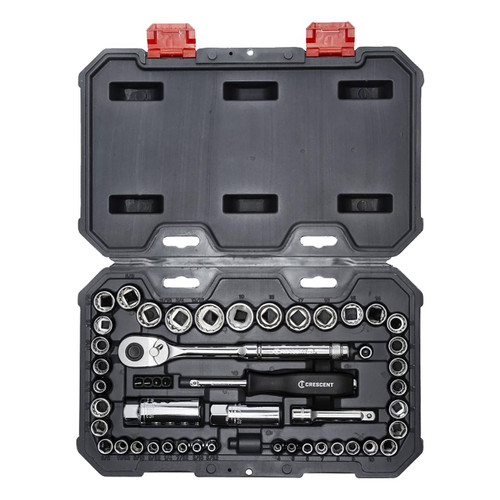 Crescent 1/4" & 3/8" 6 & 12-Point SAE & Metric Sockets, 50-Piece Set