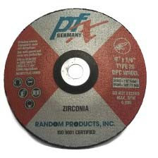 PFX High Performance Metal Grinding Wheel, 7" X 1/4" X 7/8", Type 28, Zirconia (25/Pkg)