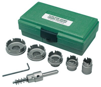 Greenlee Kwik Change Hole Cutter Kits, Carbide-Tipped, 7/8 in - 2 in Cut Diam., 1/KT, #50057669