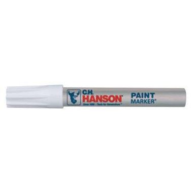 C.H. Hanson Paint Markers, 1/2 in, White, 12/BX, #10298