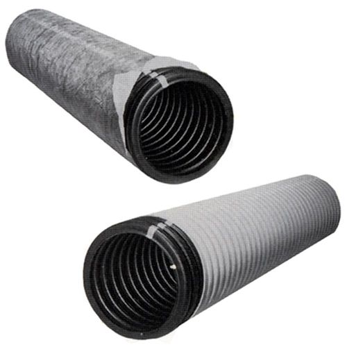 4 In. Perforated Drain Pipe, Black Sock, 100 Ft. Long