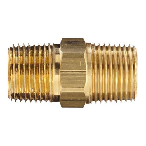 Dixon Brass 1/8 in. MNPT Nipple Fitting, 7/16 in. Hex