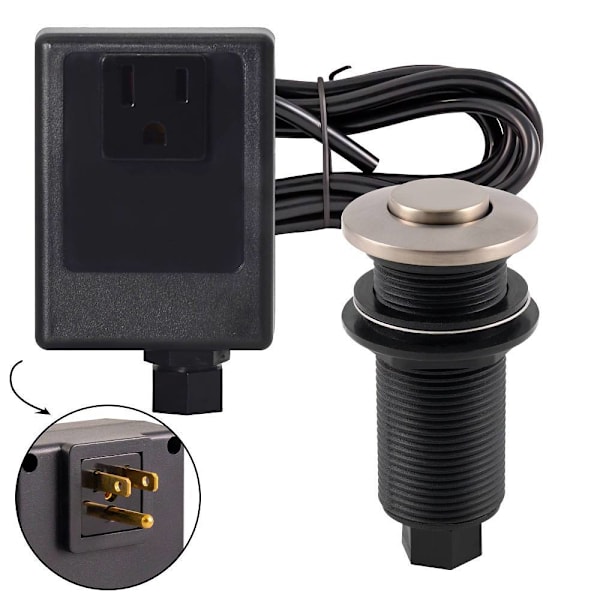 Westbrass Garbage Disposal Air Switch And Single Outlet Control Box In Ss