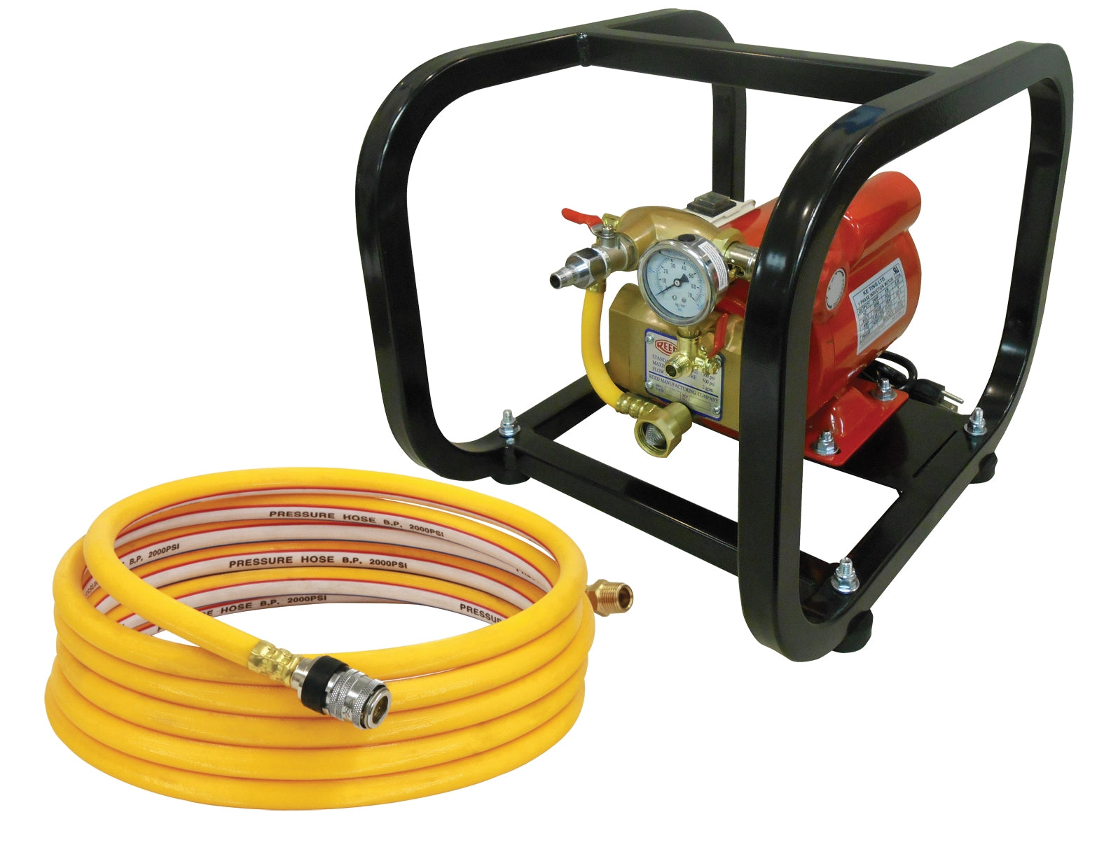 REED EHTP500C Electric Hydrostatic Test Pump, 110V, Single Phase 50/60 Hz with Cage