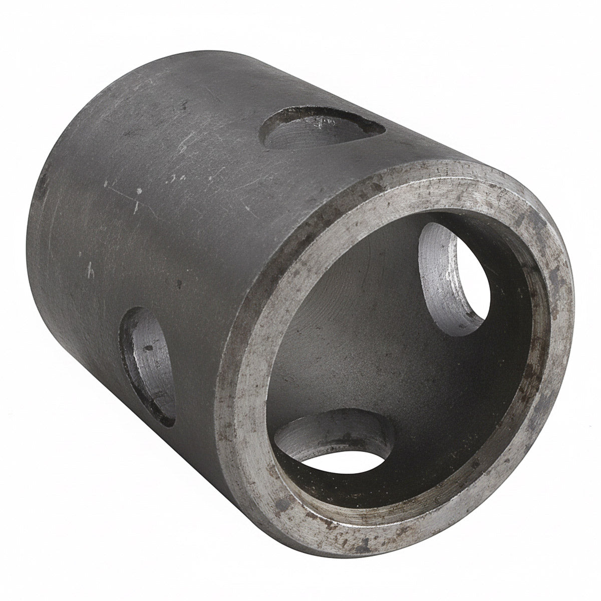WELD-ON MALE MOUNTING TUBE FOR TRAILER JACKS - HAS 2" O.D. AND 9/16" HOLE