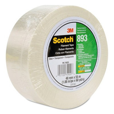 3M Scotch Industrial Grade Filament Tape 893, 1.89 in x 60 yd, 300 lb/in Strength, 1/ROL