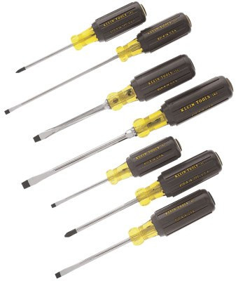 Klein Tools 7 Pc. Cushion-Grip Screwdriver Sets, Phillips; Slotted; Keystone, 1/ST, #85076