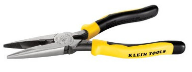 Klein Tools Heavy-Duty Long Nose Pliers, Alloy Steel, 8 9/16 in, 1/EA, #J2038N