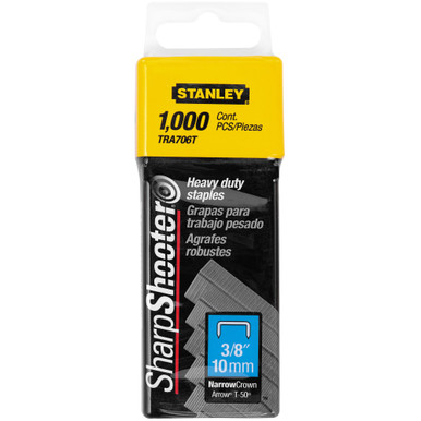 Stanley Products 3/8" Heavy Duty Staples, Narrow Crown, 1000 Pack#TRA706T (5 Packs)