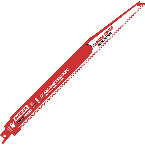 Diablo Demo Demon Carbide Reciprocating Blade, 12"