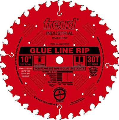 Freud Carbide-tipped Industrial Glue Line Ripping Saw Blade, 10"