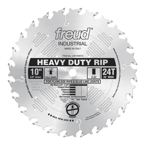 Freud Fine Finish Rip LM72M Saw Blade, 10" x 24T