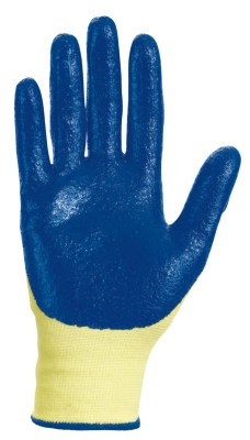 Kimberly-Clark Professional G60 Level 2 Nitrile Coated Cut Gloves, Small, Yellow/Blue, 12 Pair, #98230