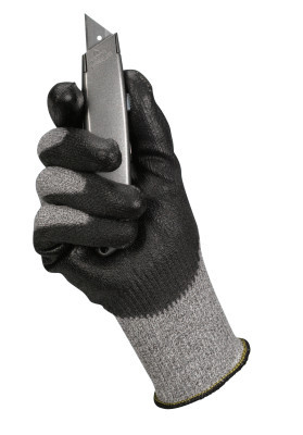 Kimberly-Clark Professional G60 Level 5 Cut Resistant Glove with Dyneema Fiber, Size 8, Salt & Pepper/Black, 12 PR/BG, #98236
