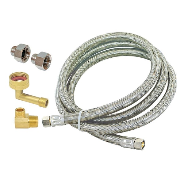 Eastman 5ft Stainless Steel Supply Line Kit w Elbow