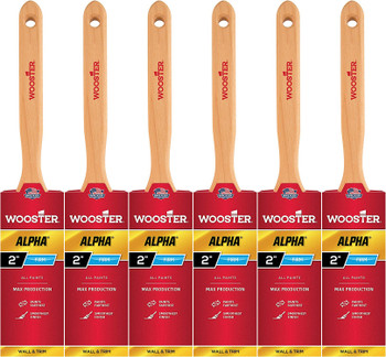 Wooster Genuine 2" Alpha Flat Sash Paintbrush 6-Pack, 4232-2-6PK