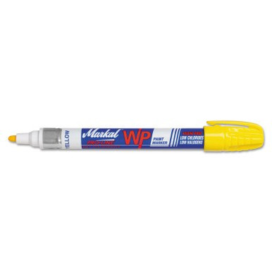Markal PRO-LINE WP Paint Markers, 1/8 in Tip, Medium, Yellow, 12/BX, #96931