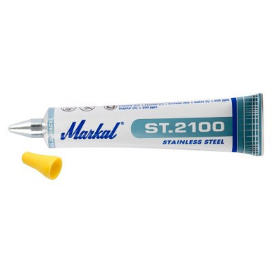 Markal ST.2100 Tube Markers, 1/8 in Tip, Metal Ball Tip, Yellow, 48/CA, #97161