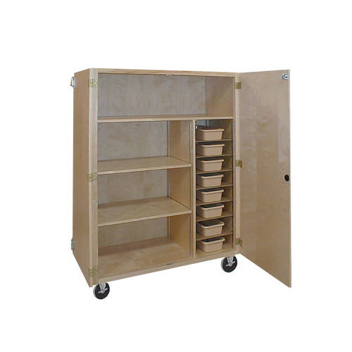 Hann Hann Mobile Storage Cabinet with 8 Tote Trays