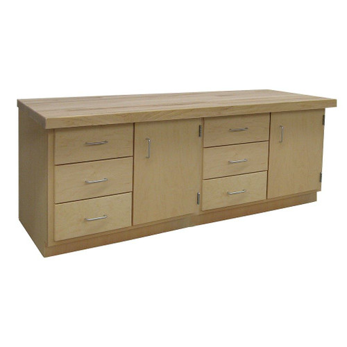 Hann Wall Bench 24"D x 72"W x 30"H, 1-3/4" Maple Top