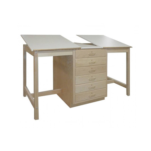 Hann 2-Station Drawing Table with 6 Drawers