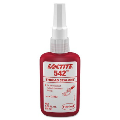 Loctite 542 Thread Sealant, Fine Threads, 50 mL Bottle, Brown, 1/BTL
